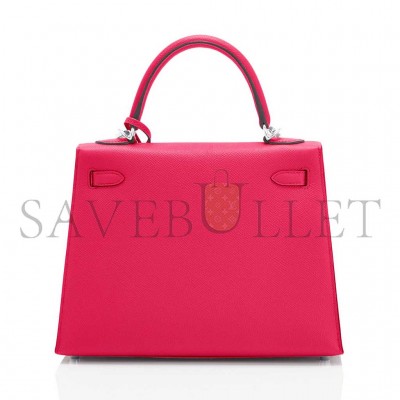 HERMÈS KELLY 28 ROSE EXTREME PINK EPSOM SELLIER BAG (28*22*10cm) 